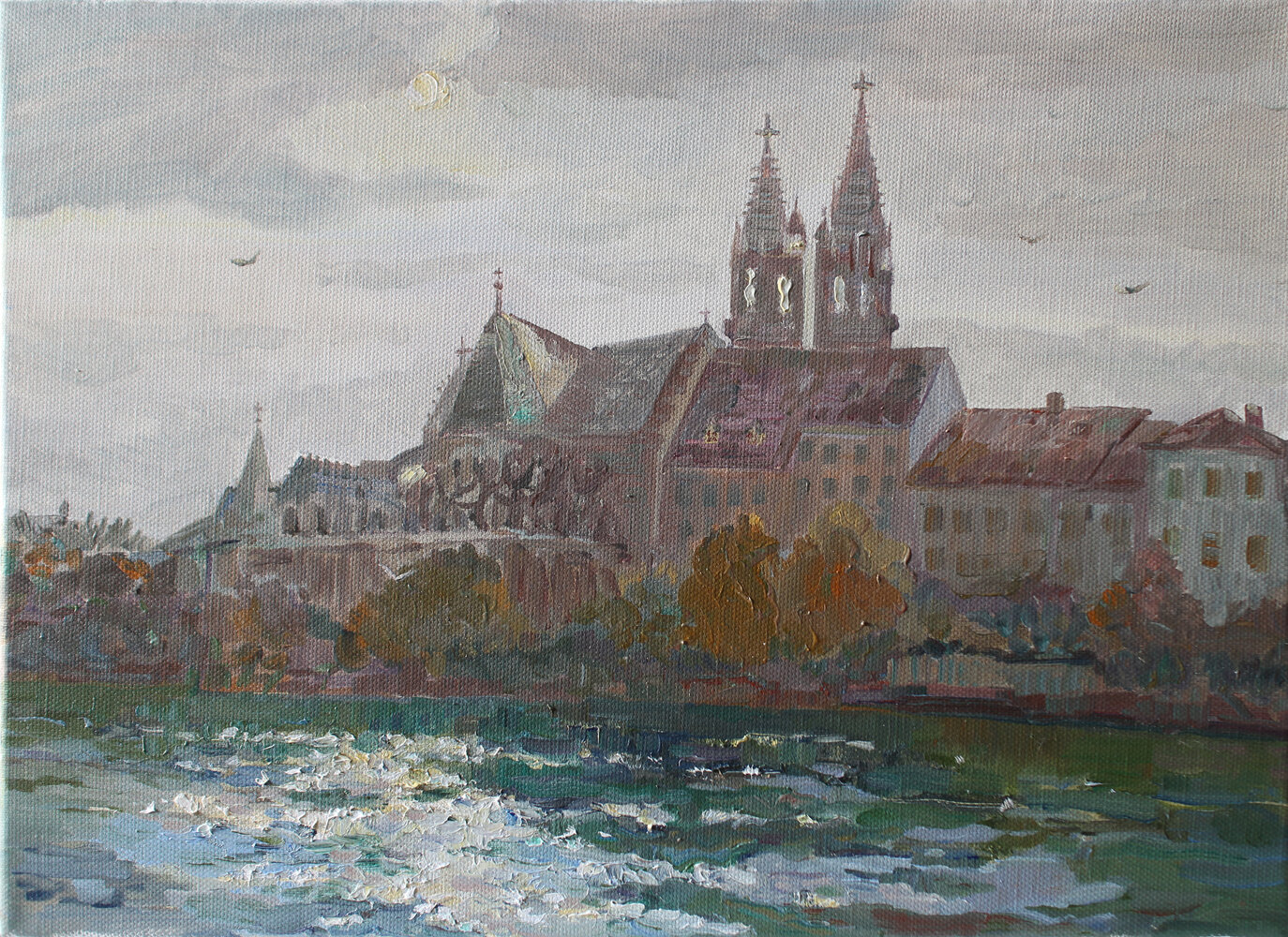Basel Minster with view on Rhine