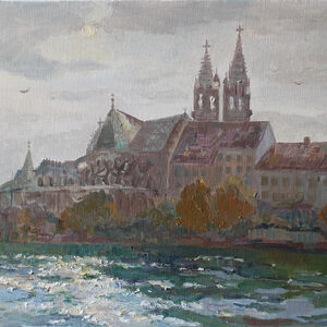 Basel Minster with view on Rhine