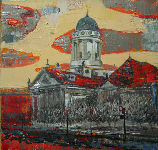 French Cathedral with gray clouds