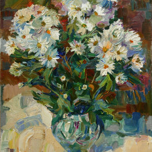 Vase of Chrysanthemums